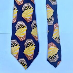 Lanvin Vintage Silk Yellow abstract Patterned tie